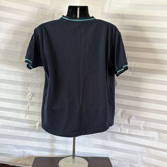 Galaxy by Harvic Men's V-Neck T-Shirt Dark Blue Size XL Extra Large Casual Tee - Picture 2 of 3